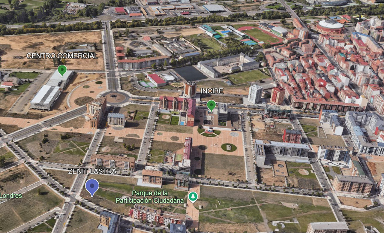 Mapa de la ubicación de Zenit Lastra en el barrio de La Lastra, León
